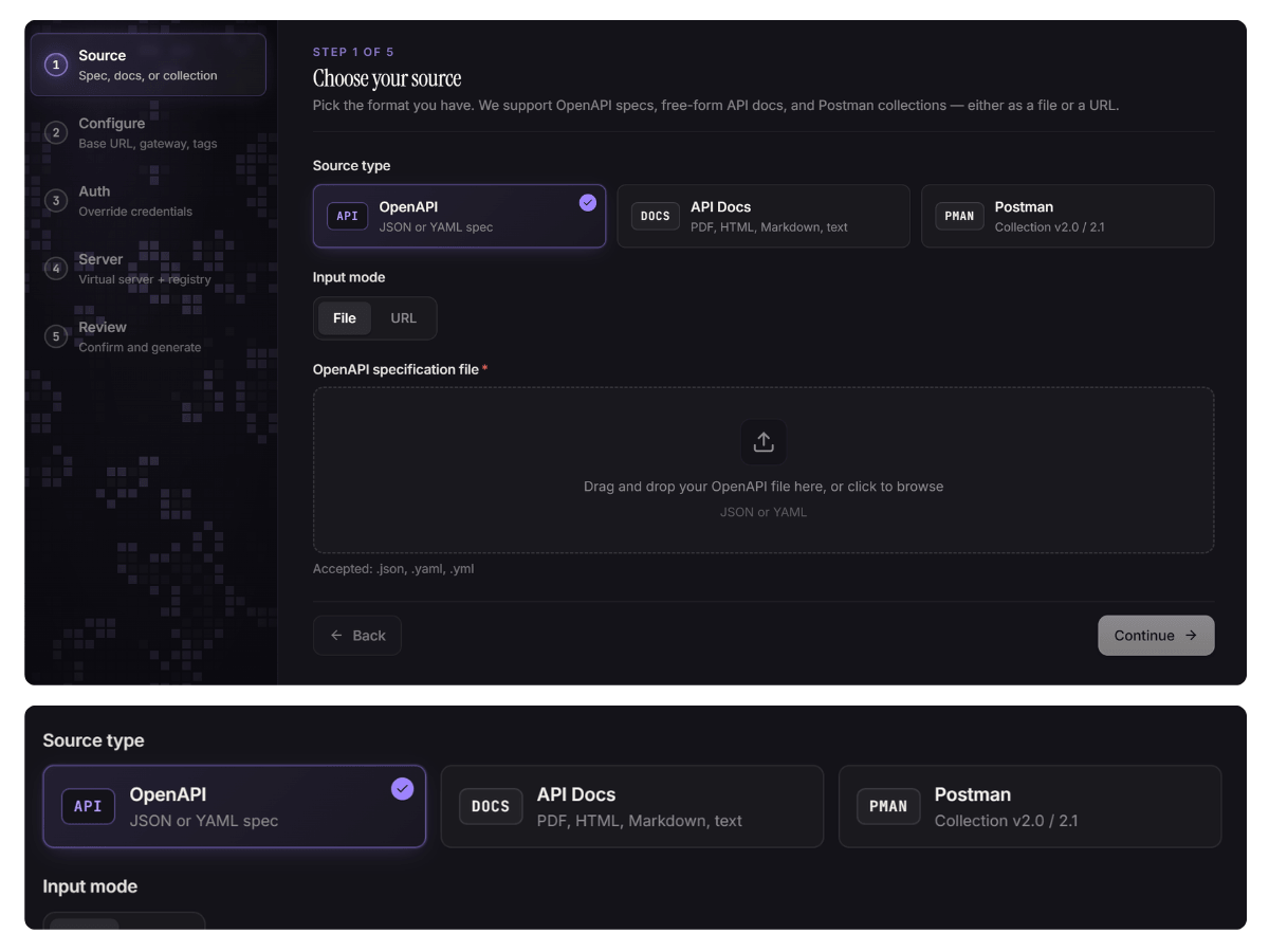Bud MCP Foundry creation screen